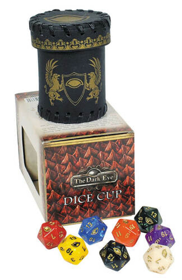 The Dark Eye RPG: Dice Cup w/ 8 D20's