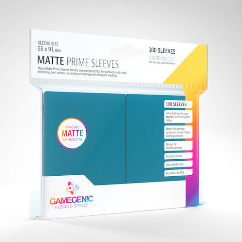 STANDARD CARD GAME  -  GAMEGENIC  -  BLUE - MATTE PRIME SLEEVES (66MM X 91MM) (100)