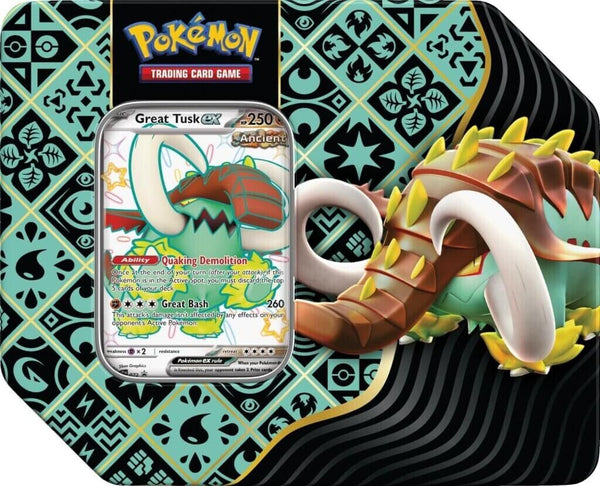 Pokemon Paldean Fates Tin - Great Tusk Ex
