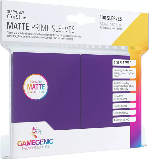 Gamegenic GGS11033ML Matte Prime Sleeves 100-Pack, Purple