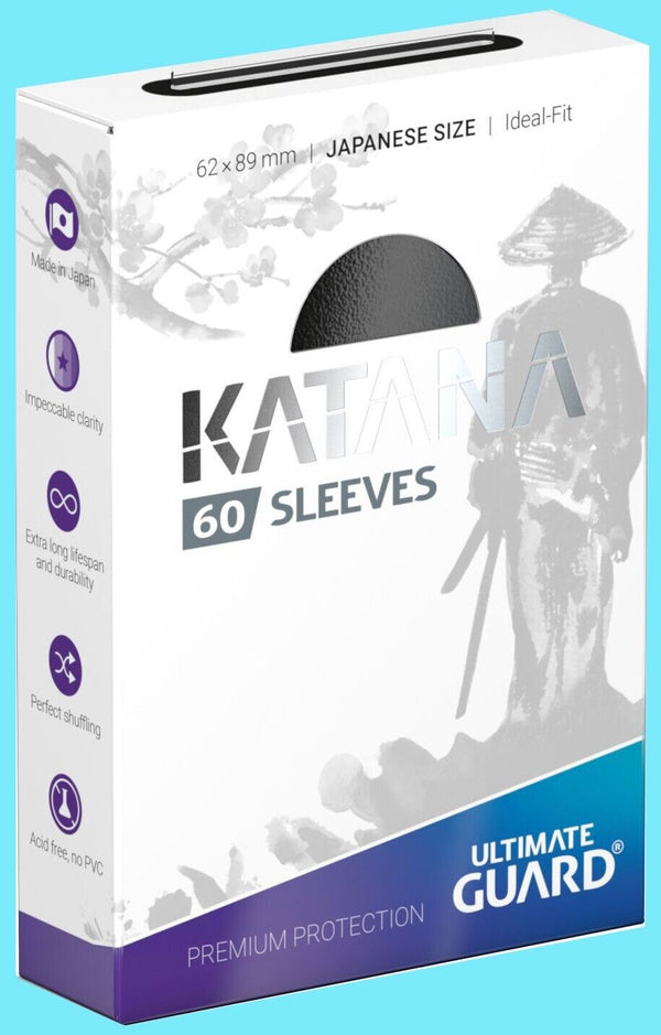 60 ULTIMATE GUARD KATANA BLACK JAPANESE SIZE Card SLEEVES