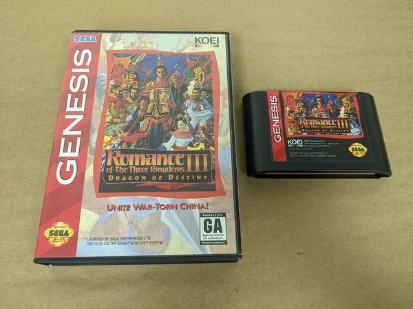 USED ******Romance of the Three Kingdoms III Dragon of Destiny Sega Genesis