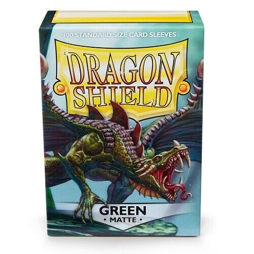 Dragon Shield 100 Standard Deck Protector Sleeves Matte Green AT-11004 MTG TCG