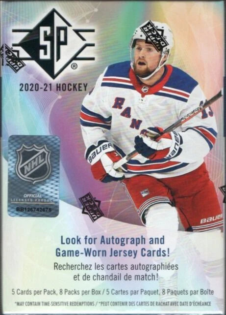 2020-21 Upper Deck SP Authentic NHL Hockey Factory Sealed Blaster Box 8 Packs